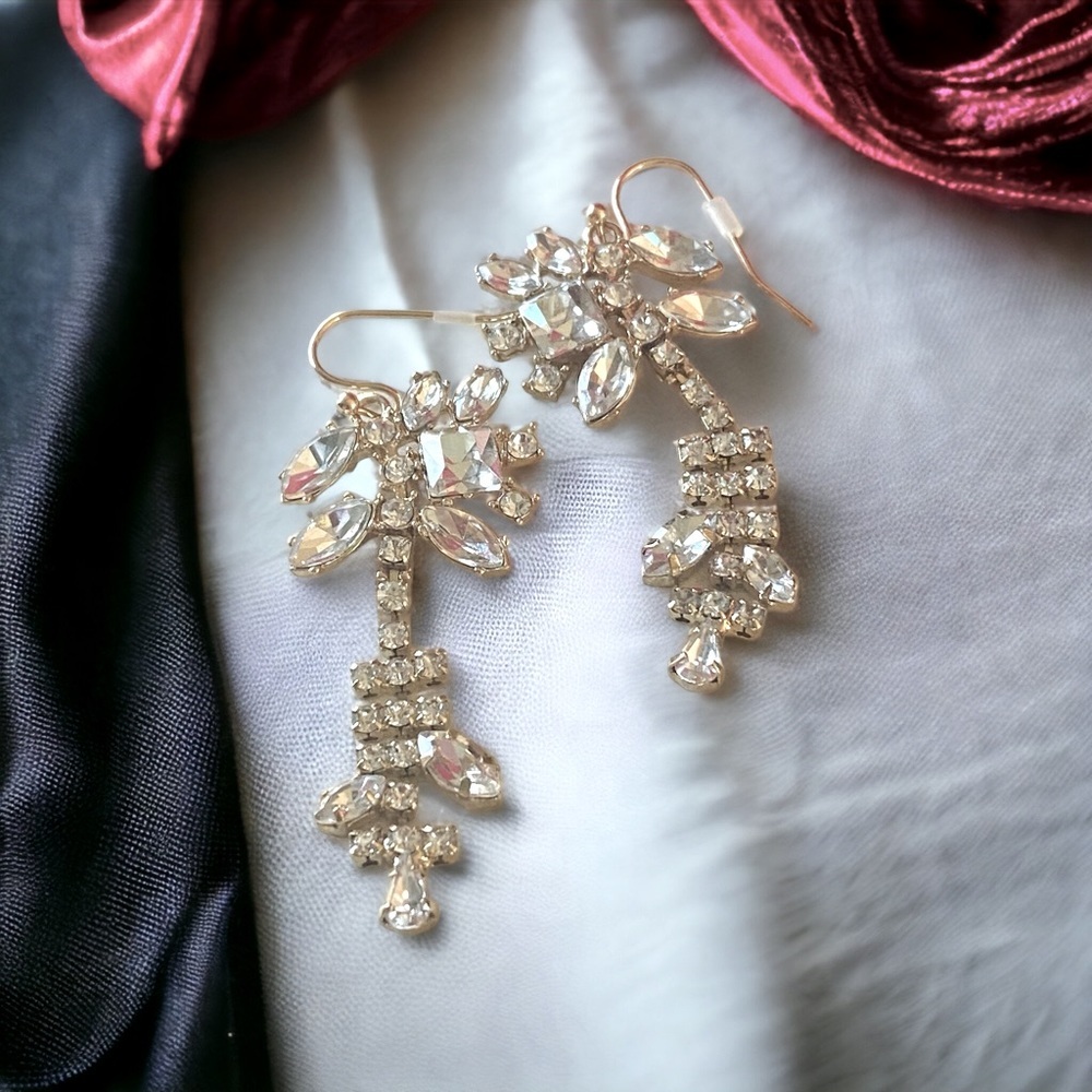 J. Crew crystal rhinestone dangling earrings
